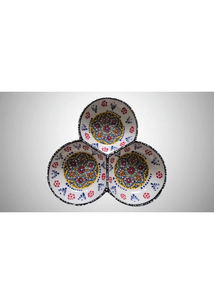 Luxury 3lü Çini-Seramik Çerezlik 1 Adet