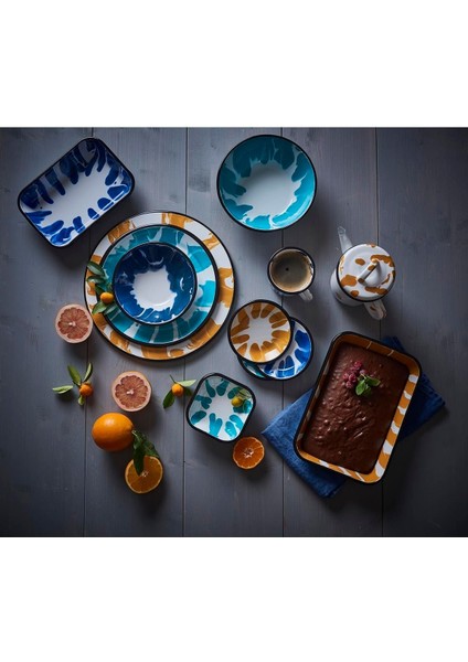 Luxury Biraz Renk Lacivert Kare Meze Tabağı 1 Adet fırsatları