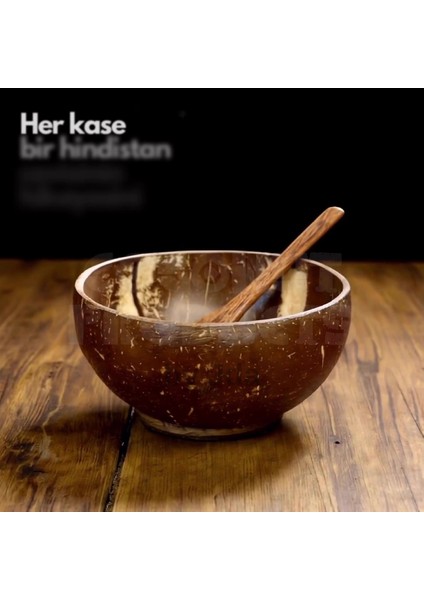 Luxury Jumbo Boy Hindistan Cevizi Kase, Kaşık ve Kase Altlığı - Bowl Kasesi - Bowl Kaşığı - Coconut Bowl 1 Adet fiyatları