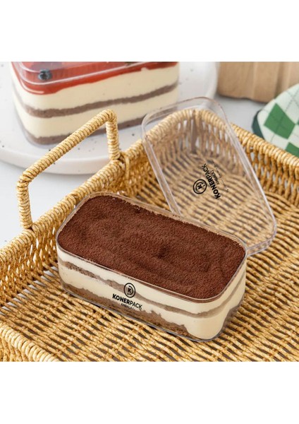 Luxury Tiramisu Cup NİDA270CC 30 Adet Kapaklı Sert Plastik Şeffaf Renk 1 Adet fiyatları