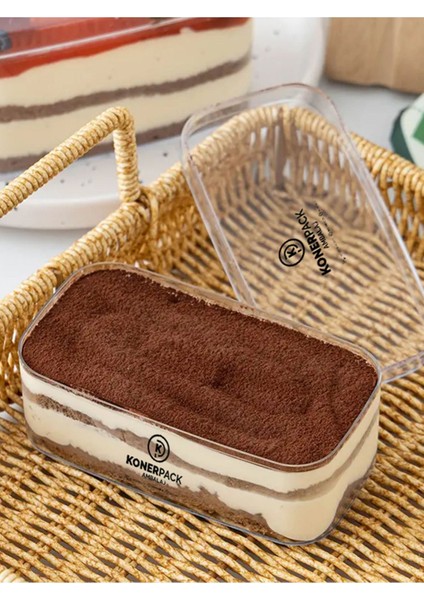 Luxury Tiramisu Cup NİDA270CC 30 Adet Kapaklı Sert Plastik Şeffaf Renk 1 Adet fırsatları