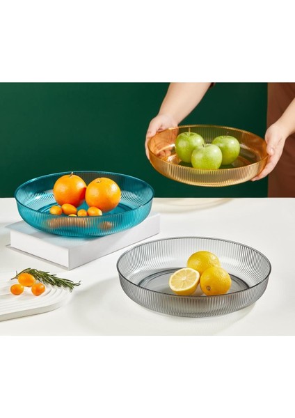 Luxury 1 Adet Gri Plastik 28 cm Sunum Kase Meyvelik Salata Tabağı Masaüstü Sunumluk Servis Meyve Kasesi 1 Adet fiyatları