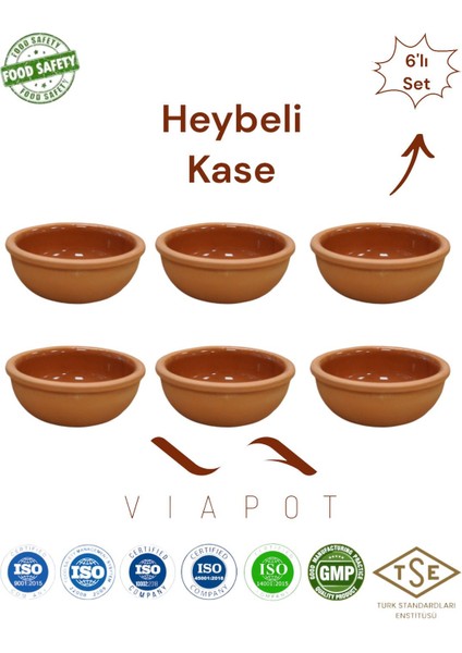 Luxury Heybeli Güveç Kase Içi Sırlı 6 Adet Çömlek 10X4CM 150ML 1 Adet