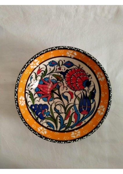Luxury -Çini El Emeği Teşhip Sanatı Özel Tasarım Kabartma Desenli Çini 15 cm Kase 1 Adet