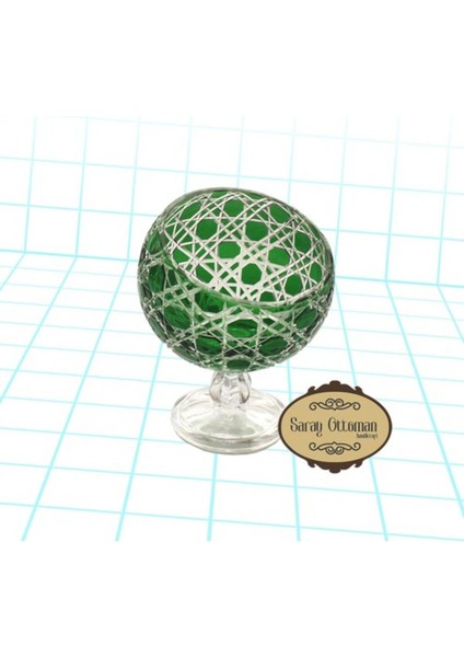 Luxury Ayaklı Kase Dondurmalık Yarım Ay Model 12CM Yeşil Renk 1 Adet
