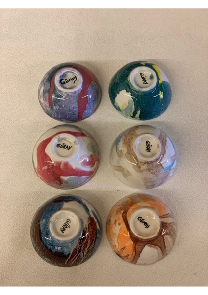 Luxury 6 Adet 8 cm Ebruli Kase 1 Adet