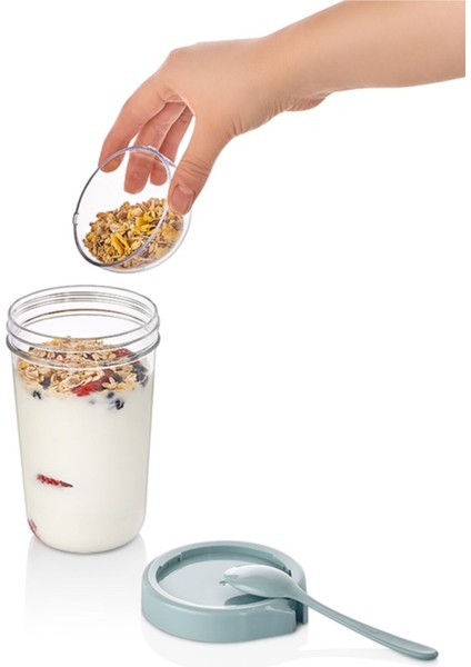 Luxury 600 cc Orbit Silikon Giydirmeli Müsli ve Atıştırmalık Kabı Tritan 1 Adet