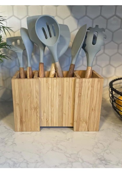 Luxury Genişleyebilir Bambu Kaşıklık & Bambu Kaşıklık & Katlanır Mutfak Bambu Kaşıklık & Mutfak Tezgahı 1 Adet