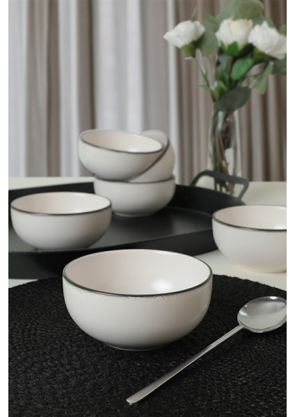 Luxury Siyah File Bulut Çorba Kasesi 12 cm 6 Adet 19685 1 Adet