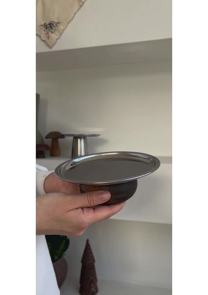 Luxury Metal Yüksek Ayaklı 8 cm Dondurma Tatlı Çerez Kahvaltılık Sunum Kase 1 Adet