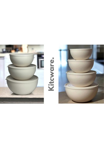 Luxury Büyük Boy Yuvarlak Kase, Salata Kasesi, Meyve Sebze Kasesi, Servis Kasesi, Hamur Leğeni, 6'lı Set 1 Adet