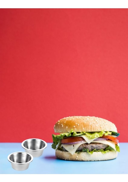 Luxury 20 Adet Burger Yanı Sosluk Paslanmaz Çelik Reçellik Çerezlik Kahve Yanı Lokumluk 1 Adet