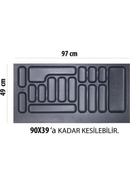 Luxury 97 x 49 cm Çekmece Içi Kaşıklık Gri 90X39 Cm'e Kadar Kesilebilir 1 Adet fiyatları