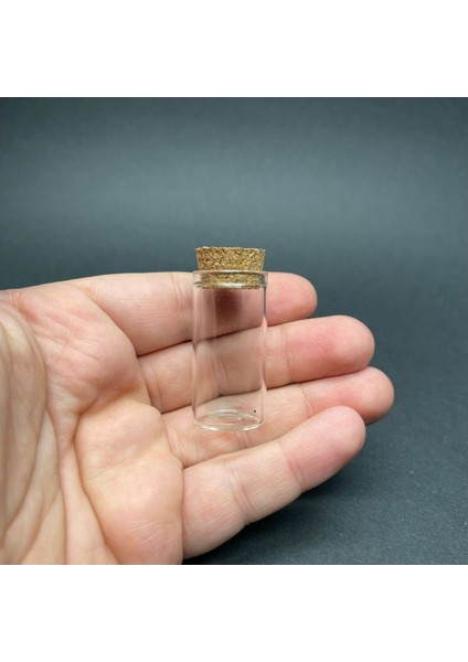 Luxury 8 Adet 8 cc Cam Deney Tüpü (4 Cm) Mantar Tıpalı - Mantar Tıpalı Cam Deney Tüpü 1 Adet