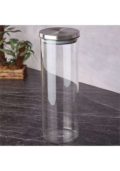 Luxury Metal Kapaklı Borosilikat Cam Kavanoz - 1650 ml 1 Adet