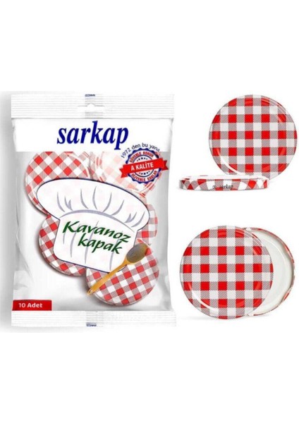 Luxury 4 Paket 10'lu Hijyenik Poşetli Kavanoz Kapağı Seti Tek Desen 82 mm 1 Adet