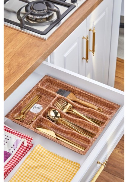 Luxury 5 Bölmeli Kahverengi Kaşıklık*24 1 Adet