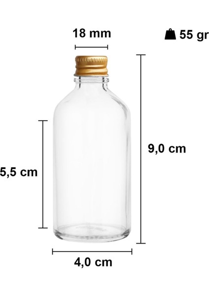 Luxury 0 - 499 ml 50 ml Metal Kapaklı Hediyelik Şişesi 50 cc Kolonya Koku Süs Küçük Cam Şişe 20 Adet Cam 1 1 Adet