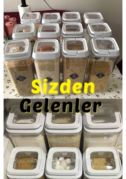 Luxury 12 Li Süper Saklama Kabı 1700ML x 12 Adet Beyaz (Özel Kapak) , Erzak Kabı 1 Adet fiyatları