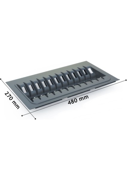 Luxury 1 Adet Traybond Antrasit Tabaklık 27X49 (Geçmeli Tabaklık, Enden 2,5, Boydan 5 cm Kesilebilir.) 1 Adet