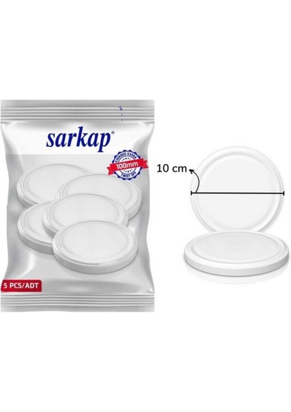 Luxury Hijyenik Paketli 5 Adet Kavanoz Kapağı - Beyaz - 100 mm 1 Adet