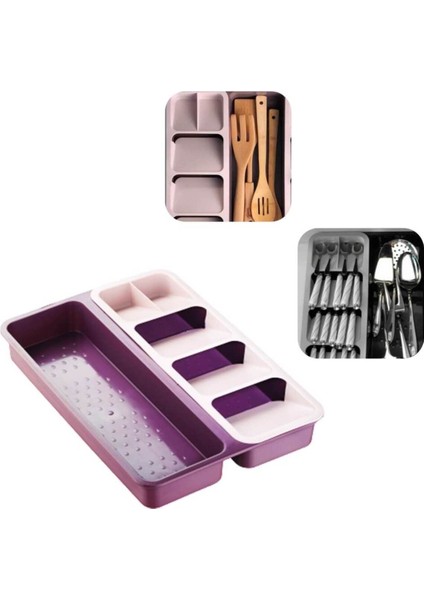 Luxury Smart Organizer Çekmece Içi Kaşıklık 2 Li Mor 1 Adet