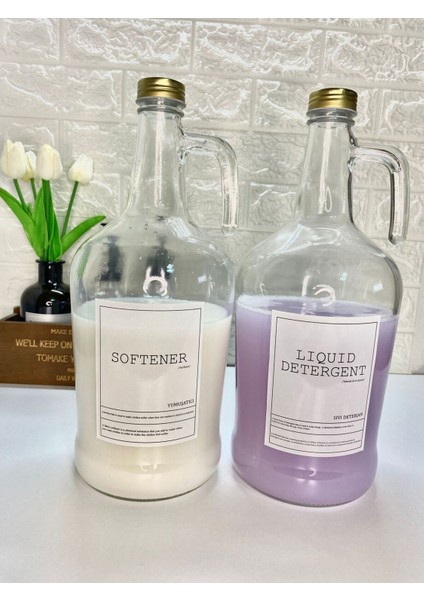 Luxury 2’li 3000ML Gold Metal Kapaklı Yumuşatıcı/sıvıdeterjan Şişesi Kavanoz 1 Adet