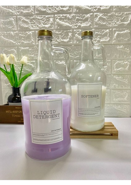Luxury 2’li 3000ML Gold Metal Kapaklı Yumuşatıcı/sıvıdeterjan Şişesi Kavanoz 1 Adet