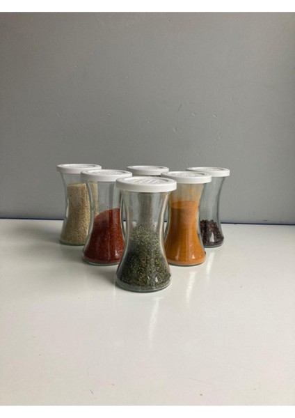 Luxury 200 ml Deli Kavanoz Baharatlık Set Beyaz Kapak 6 Adet 1 Adet