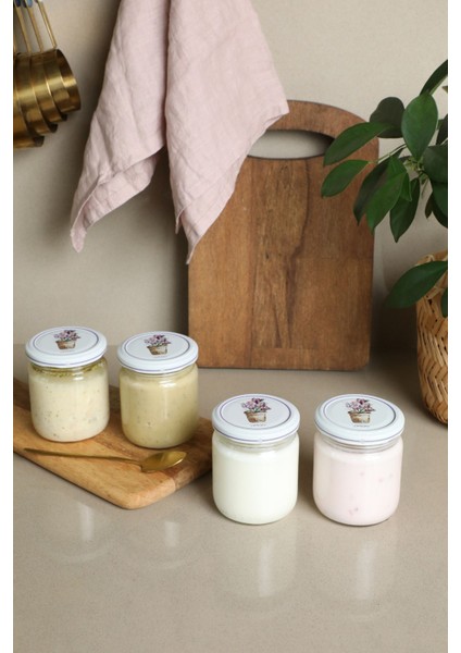 Luxury 4'lü 210 ml Yuvarlak Cam Kavanoz - Crocus Çiçek 1 Adet