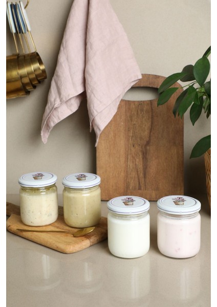 Luxury 4'lü 210 ml Yuvarlak Cam Kavanoz - Crocus Çiçek 1 Adet