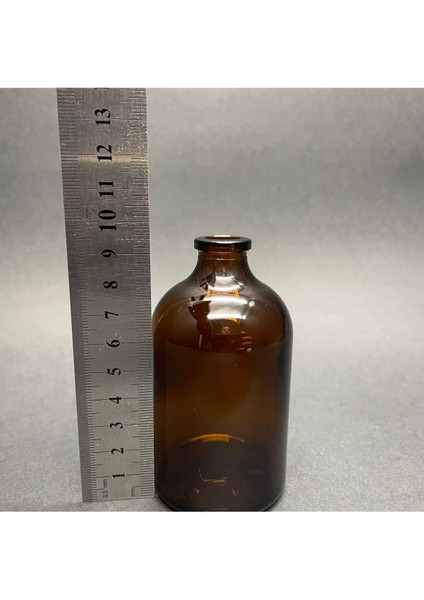Luxury Kahverengi Amber Cam Şişe Şişesi Dekoratif Küçük Vazo 2X100ML Kapaksız(Çiçeksiz) 1 Adet