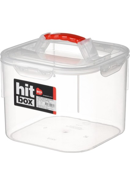 Luxury Hit Box Köşeli Erzak Kavanozu 6.5 Litre Kilitli Kapak BO082 1 Adet