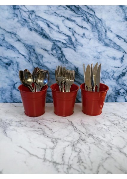 Luxury 3'lü Galvaniz Paslanmaz Boyaıı Metal Kaşıklık Seti 4 Renk Seçeneği 1 Adet fiyatları