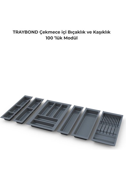 Luxury Çekmece Içi Kaşıklık ve Bıçaklık Düzenleyici Antresit, 94X48 Yandan ve Boydan 4cm Kesilebilir 1 Adet fırsatları