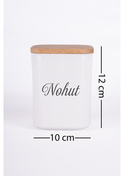 Luxury 6'lı Porselen Görünümlü Kare Ahşap Vakumlu Kapaklı Akrilik Erzak Saklama Kabı Baharatlık 900 ml 1 Adet indirimleri