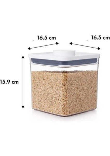 Luxury Vakumlu Saklama Kabı Kare Kısa 2,8l 11233600 1 Adet