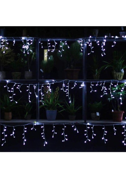 Luxury 3 Metre 8 Fonksiyonlu 16 Saçaklı LED Işıklı Perde 3 x 1 (Beyaz) 1 Adet