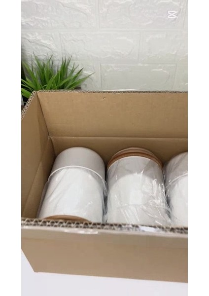 Luxury 2'lü Ahşap Vakum Kapaklı Transfer Etiketli Salt/sugar Akrilik Kavanoz 900ML 1 Adet