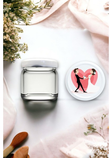 Luxury Şeffaf Mini-Küçük Cam Kavanoz Tasarım Kapaklı Düğün Nişan Bal Kavanozu 40ML 10 Adet 1 Adet