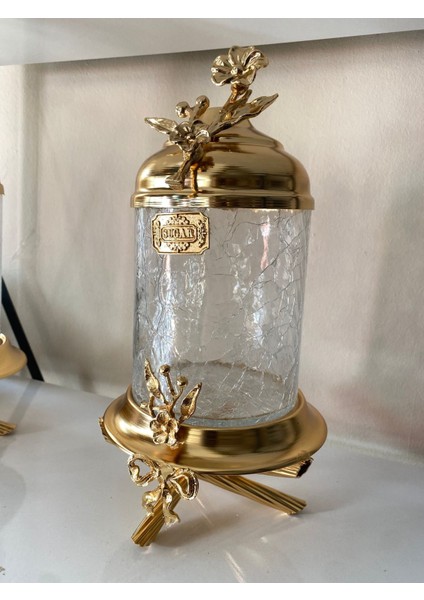 Luxury Lüx Tekli Standlı Cam Kavanoz 1 Adet