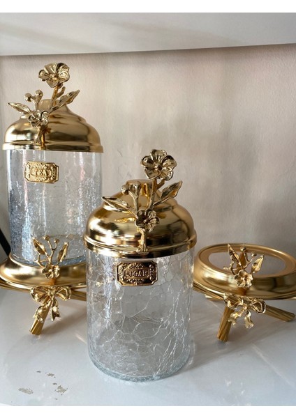 Luxury Lüx Tekli Standlı Cam Kavanoz 1 Adet