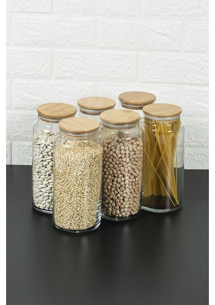 Luxury 6'lı 1400 ml Vakum Kapaklı Cam Kavanoz 1 Adet