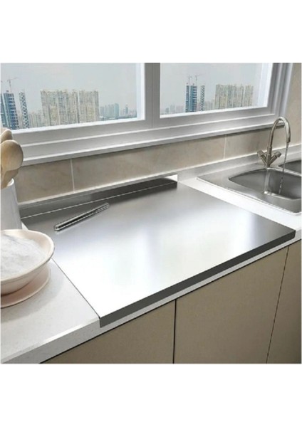 Luxury Erya Home Paslanmaz Metal Tezgah Koruyucu Çok Amaçlı Kesme Tahtası 304 Kalite Çift Bükümlü 1 Adet