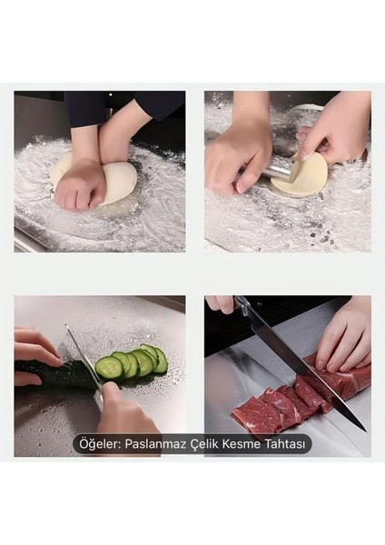 Luxury Paslanmaz Çelik Tezgah Koruyucu Kesme Tahtası Çok Amaçlı 50X40 cm 1 Adet fiyatları