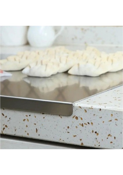 Luxury Erya Home Paslanmaz Metal Tezgah Koruyucu Çok Amaçlı Kesme Tahtası 304 Kalite Çift Bükümlü 1 Adet fırsatları