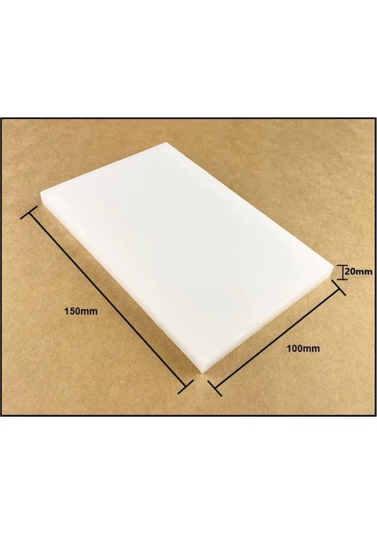 Luxury Beyaz Kesme Tahtası, Polietilen, 20MM (2cm Kalınlık) Kesim Takozu, Çakma Takozu 10CMX15CM (Dikdörtge 1 Adet