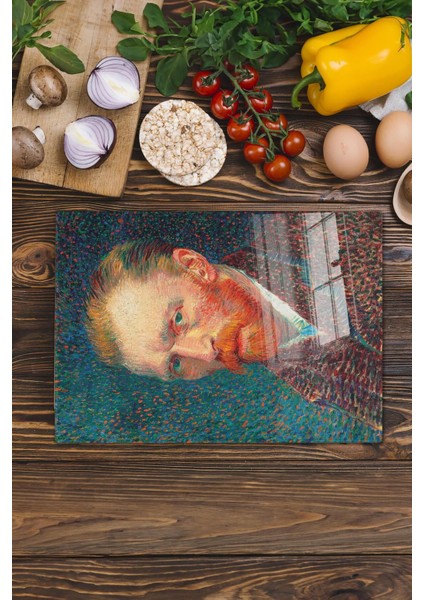 Luxury Kesme Tahtası, Yeni Nesil Doğrama Tahtası Cam, Sanat Serisi, Kalın ve Temperli Kırılmaz Cam, 21*30CM 1 Adet