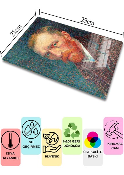Luxury Kesme Tahtası, Yeni Nesil Doğrama Tahtası Cam, Sanat Serisi, Kalın ve Temperli Kırılmaz Cam, 21*30CM 1 Adet fiyatları
