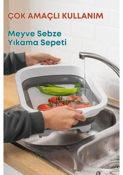Luxury Çok Amaçlı Pratik Katlanabilir Kesme Doğrama Tahtası Sepet Süzgeç 1 Adet modelleri